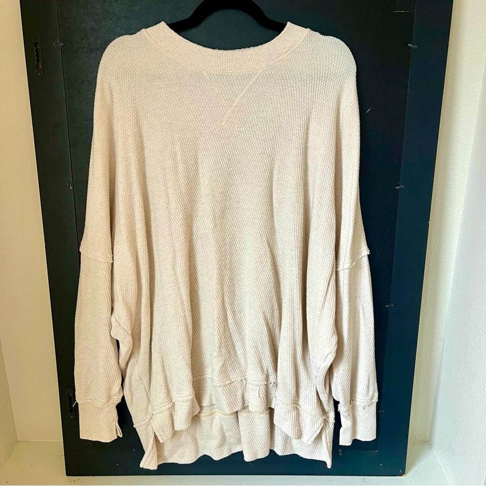 Aerie Textured Oversized Pullover Sweatshirt
